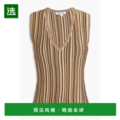 香港直邮VERONICA BEARD 女士 1h可退 Sid 金属感条纹罗纹针织上
