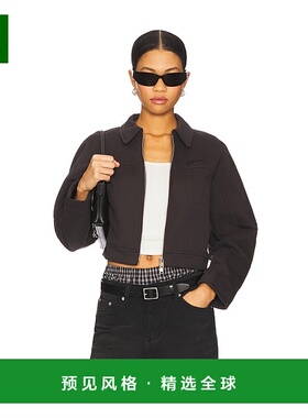 1h可退 香港直邮GANNI 甘尼 女士 Heavy 厚绒布针织短夹克 T4358