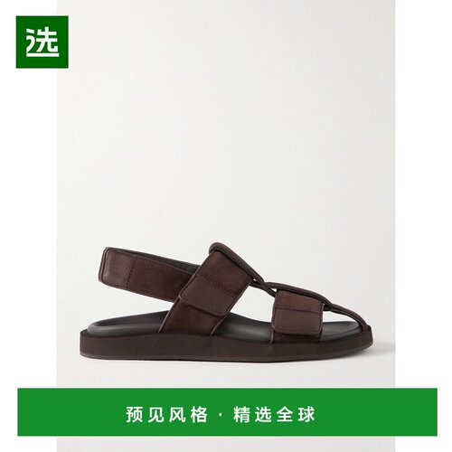 香港直邮1h可退 John Lobb 男士 Milford 皮革边绒面革凉鞋 AAB22