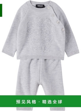 1h可退 香港直邮Versace 范思哲 女童 灰色 Medusa Towel-Stitch