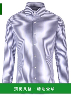 香港直邮BARBA 男士衬衫 U10442000001 AW2025 蓝色 Journey Line