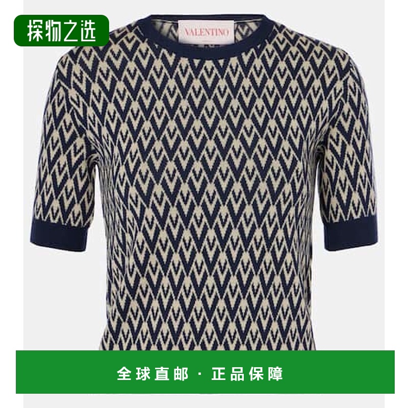 1h可退 香港直邮Valentino 华伦天奴 女士 Toute La V领初剪羊毛