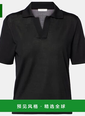 1h可退 香港直邮The Row 女士 Julianna 真丝Polo衫 black黑色 舒