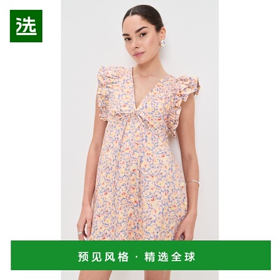 1h可退 香港直邮Kika Vargas 女士 Nola Garden 黄色连衣裙