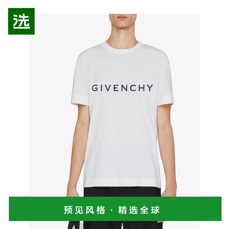 香港直邮Givenchy 徽标短袖T恤男装 BM716G3YAC圆【付后1h可退】