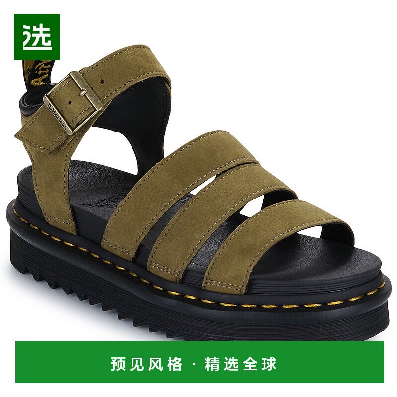 欧洲直邮Dr. Martens 女士 Blaire Muted Olive Tumbled Nubuck