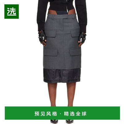 1h可退 香港直邮Vaquera 女士 灰色 Chopped 半身裙 VAQ10S004