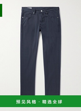 1h可退 香港直邮Slowear 男士 Division 蓝色修身弹力棉质斜纹布