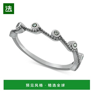 1h可退 【美国直邮】Giani Bernini|纯银方晶锆石波浪形个性戒指