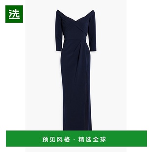 1h可退 香港直邮MARCHESA NOTTE 女士 垂褶绉纱睡裙 N64G3313NAVY