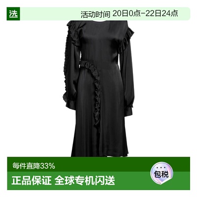 1h可退 香港直邮Remain 女士 中长连衣裙 black黑色 舒适时尚