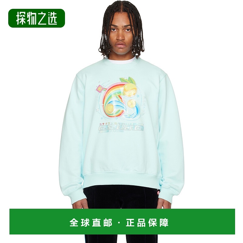 香港直邮Casablanca 男士 蓝色 Manga Tennis Ball 套头衫 MAW25J