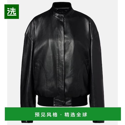 香港直邮The Row 女士 Eleonora 皮革短夹克 black黑色 舒适时尚