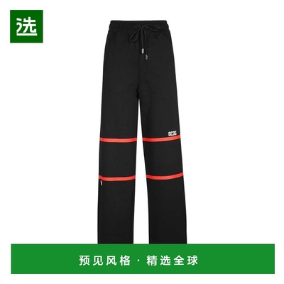 香港直邮GCDS 女士休闲裤 SS23W29010302 SS2022 黑色 徽标休闲裤