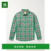 1h可退 格纹羊毛亚麻混纺法兰绒衬 男士 香港直邮Visvim 维斯维木