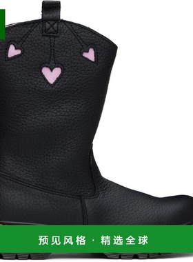 Dr. Martens 马丁大夫 女童 黑色 Heart Pull-On 儿童踝靴童装 3