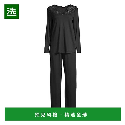1h可退 【美国直邮】HANRO|Moments 两件套蕾丝棉质睡衣套装