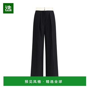 1h可退 香港直邮forte forte 女士 Sartorial 高腰细条纹羊毛混纺