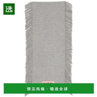 欧洲直邮ACNE STUDIO24年款 男女通用灰色羊毛饰流苏配LOGO围巾