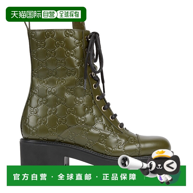 1h可退 香港直邮Gucci 古驰 女士 GG系带踝靴 840739AAE5Q