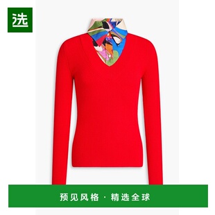 1h可退 香港直邮Emilio Pucci 璞琪 女士 层叠感羊毛混纺毛衣 3MK