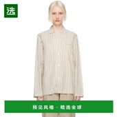 美国直邮 女装 Tekla 灰白色 1h可退 睡衣衬衫 泰克拉 棕色长袖