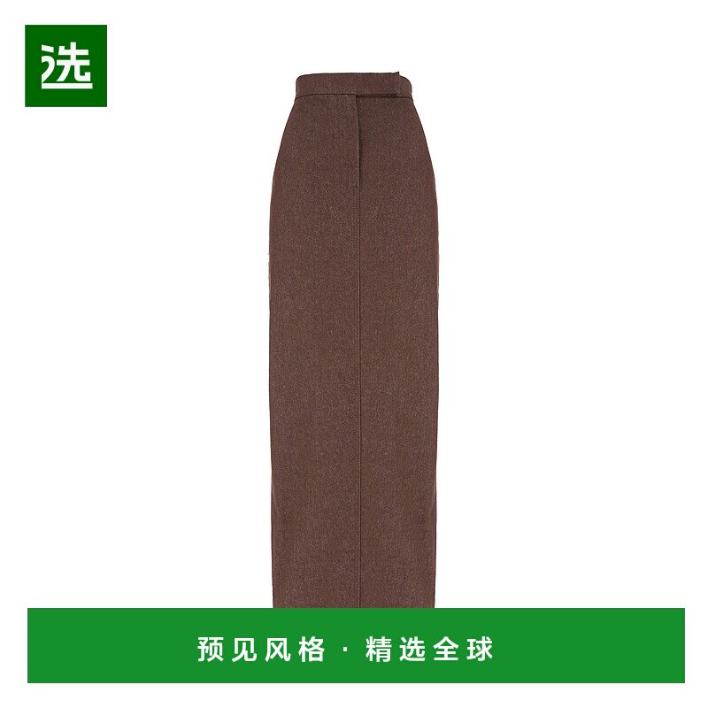 1h可退 香港直邮MaxMara 麦斯玛拉 女士 巧克力色牛仔半身裙 PIAN