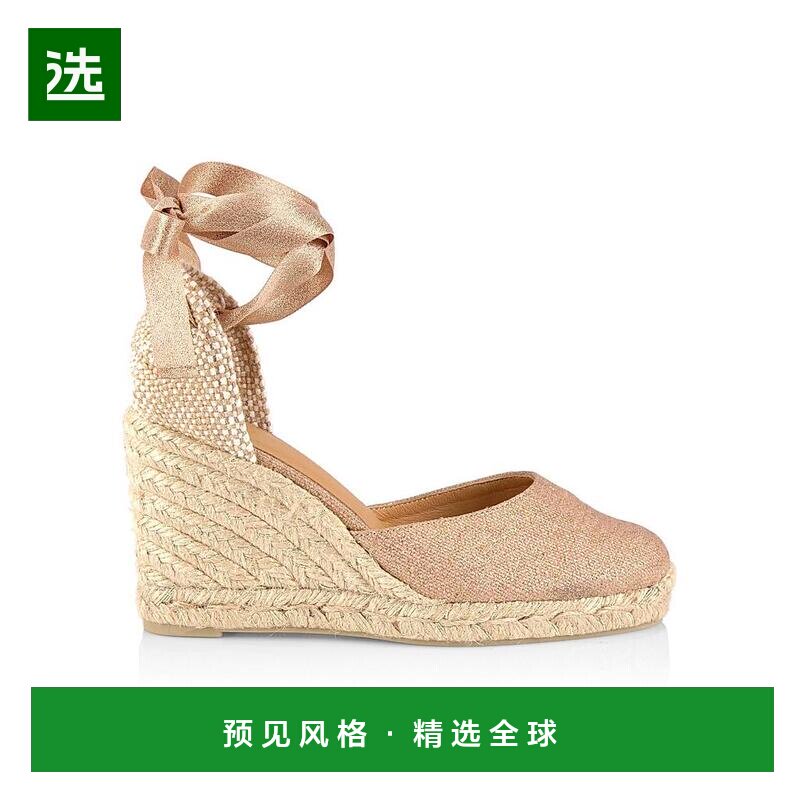 1h可退 【美国直邮】castaner 女士 凉鞋防水台坡跟绑带外穿 百搭