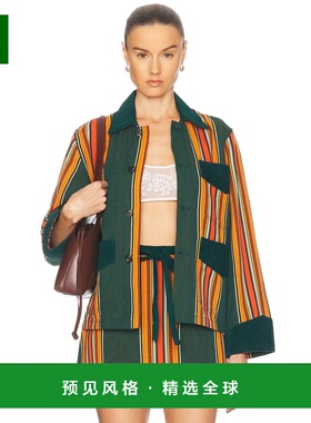 1h可退 香港直邮Bode 女士 Parakeet Craft 条纹夹克 WRS25JA007