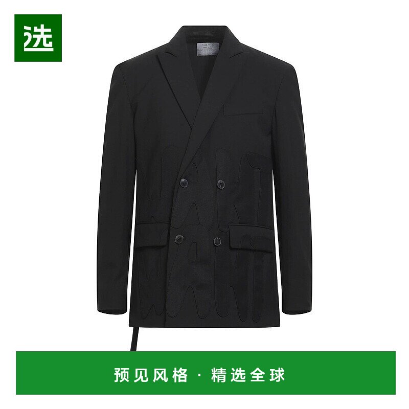 1h可退 香港直邮Valentino 华伦天奴 男士 西装外套 black黑色 舒