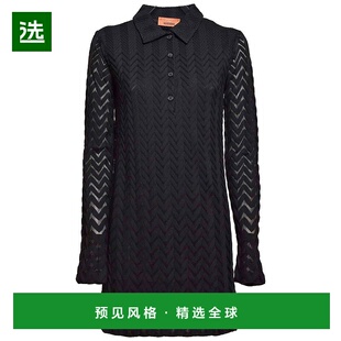 香港直邮MISSONI 米索尼 女士 羈扣細節長袖 Polo 迷你連身裙 DS2