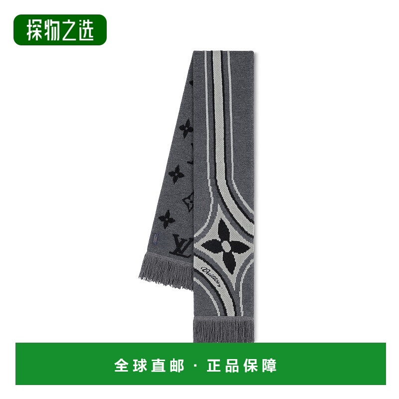 1h可退 欧洲直邮LV路易威登 Graphic Flower男士黑色羊毛老花