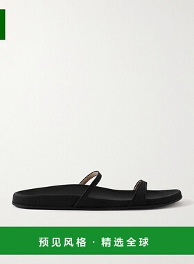 1h可退 香港直邮The Row 女士 Hugh 绒面革凉拖 F1623SN65BLACK