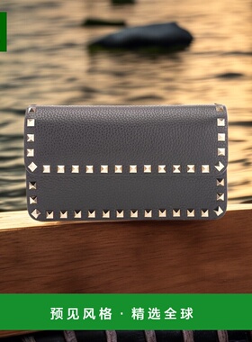 【99新未使用】香港直邮Valentino 黑色饰钉装饰手拿包 TW2P0S61V