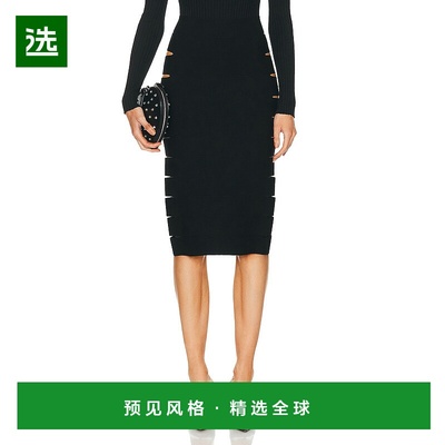 1h可退 香港直邮Alaïa 女士 条带半身裙 AA9J21705M836 black黑色