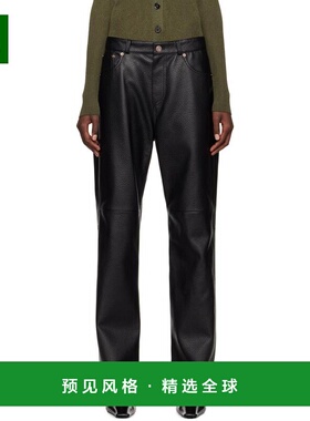 1h可退 【美国直邮】Recto 黑色 Greta 仿皮休闲裤 时尚百搭 舒适