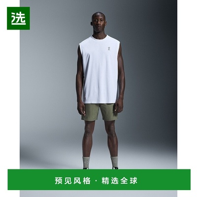 欧洲直邮On昂跑 Core系列男士泰加绿再生聚酯纤维拉链口袋跑短裤