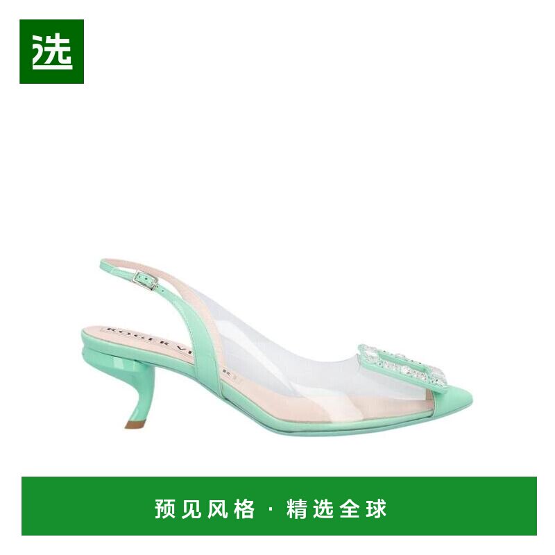香港直邮Roger Vivier 水晶扣露跟高跟鞋 RVW672336005RT单鞋