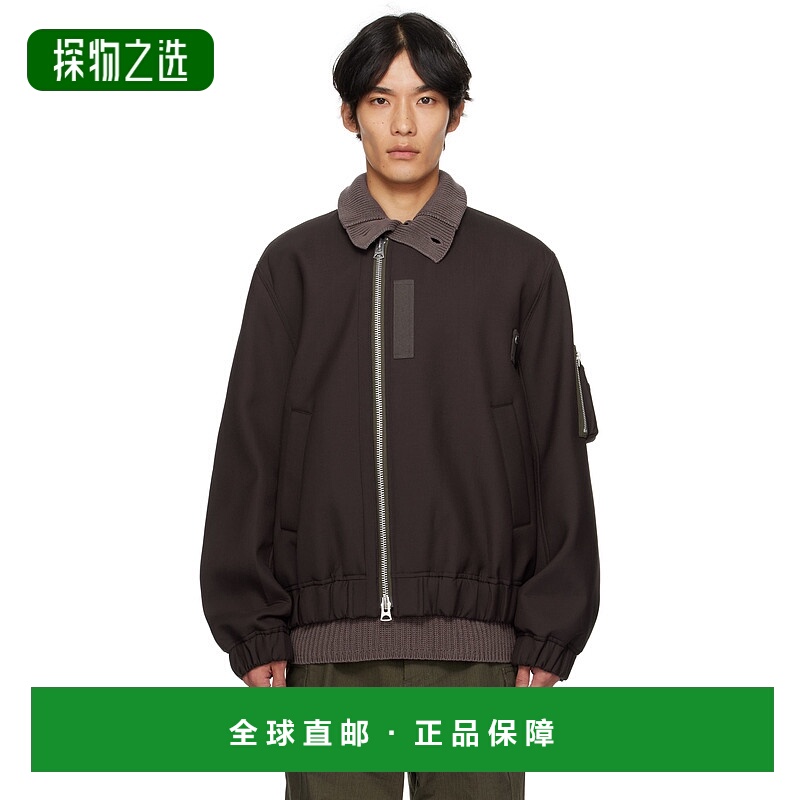 1h可退 香港直邮Sacai 男士 棕色 Suiting Blouson 飞行员夹克 25