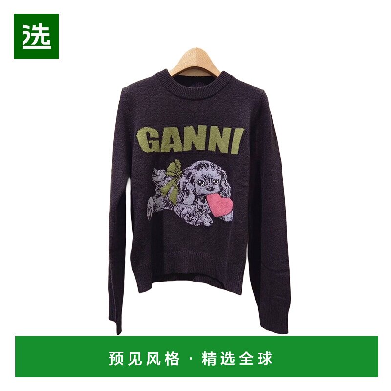 1h可退 香港直邮GANNI 甘尼 女士 PUPPY 衬衫 K2597 black黑色 舒