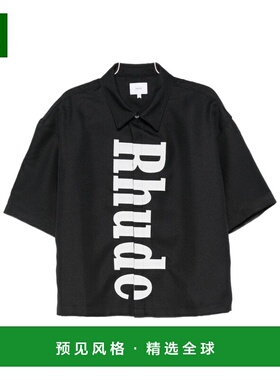 香港直邮RHUDE 男士衬衫 RHPF25SR017313028 AW2025 黑色 短袖衬
