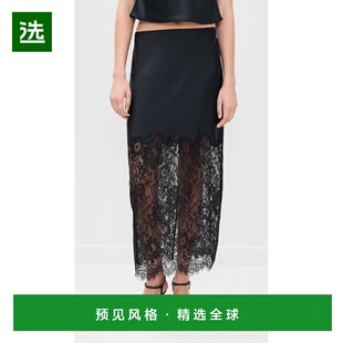 1h可退 香港直邮LOVESHACKFANCY 女士 Ilene 半身裙 black黑色 舒