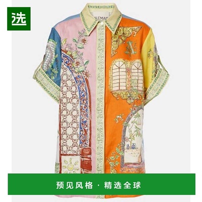 1h可退 香港直邮ALÉMAIS 女士 Monte 印花亚麻衬衫 colorful花色