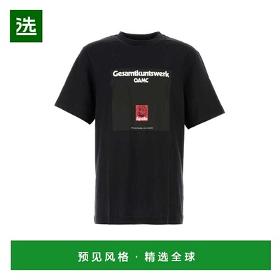1h可退 香港直邮Oamc 男士 黑色棉质T恤 24E28OAJ19COT00914