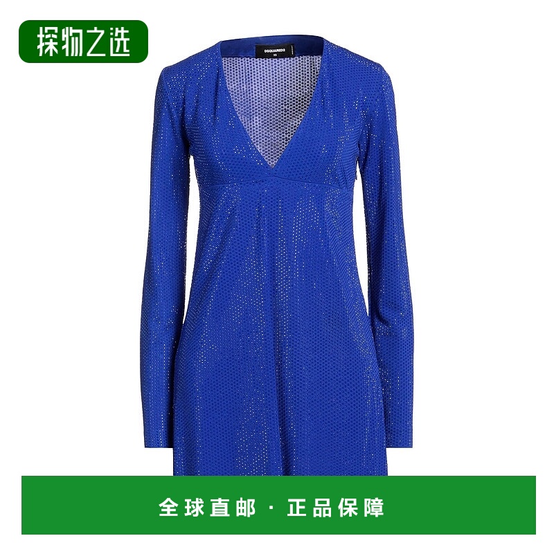 香港直邮Dsquared2 二次方 女士 短款连衣裙 blue蓝色 舒适时尚