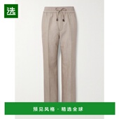 香港直邮Brioni 布里奥尼 男士 1h可退 直筒羊毛亚麻真丝混纺西装