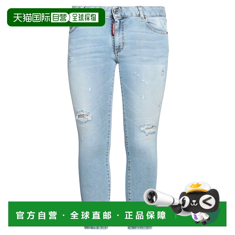 1h可退 香港直邮Dsquared2 二次方 女士 牛仔长裤 blue蓝色 舒适