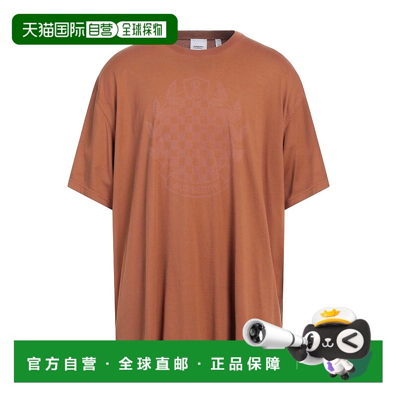 香港直邮Burberry 巴宝莉 男士 T恤 brown棕色 舒适时尚