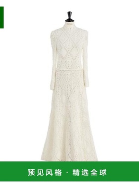 香港直邮Dior 钩针棉质拼布长款连衣裙 614L10A7085长裙