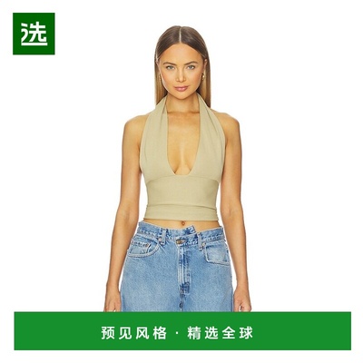 1h可退 香港直邮Weworewhat 女士 针织挂脖上衣 WWT0802 beige米